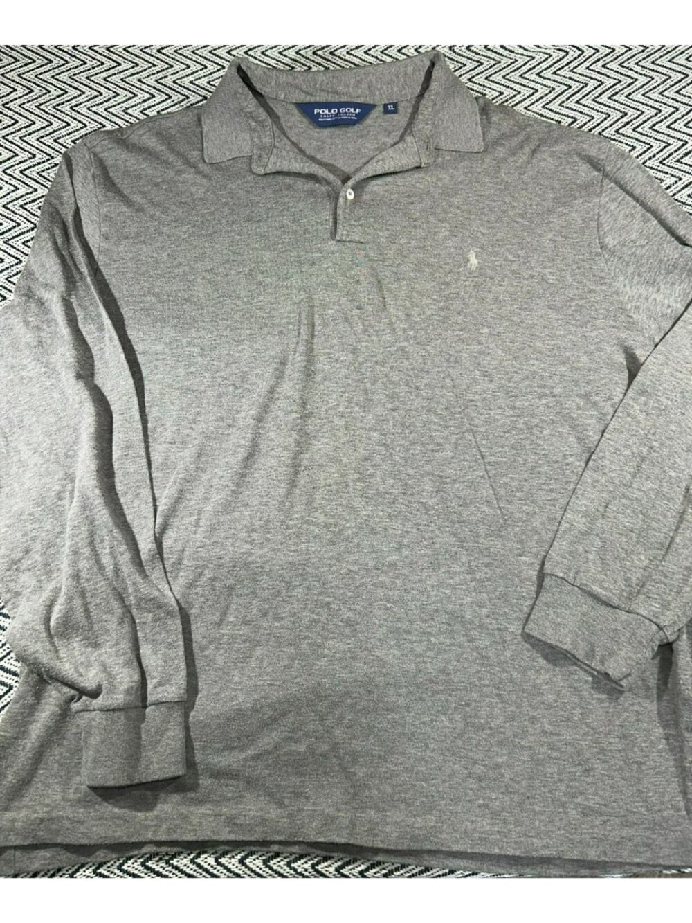 Polo Golf Ralph Lauren Gray Long Sleeve Polo Shirt XL 100% Pima Cotton